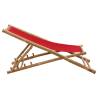 Deck Chair Bamboo and Canvas Red | Stylish Outdoor Furniture