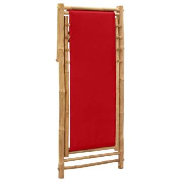 Deck Chair Bamboo and Canvas Red | Stylish Outdoor Furniture