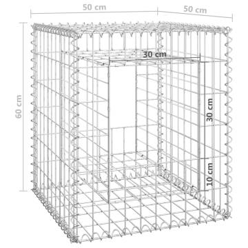 Gabion Basket Posts - 2 pcs 50x50x60 cm Iron - Buy Online