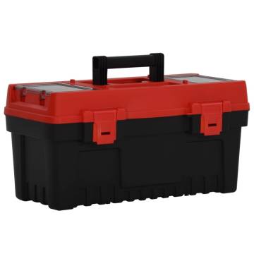 2 Piece Tool Box Set - Sturdy Black & Red Storage Solution