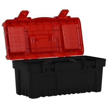 2 Piece Tool Box Set - Sturdy Black & Red Storage Solution