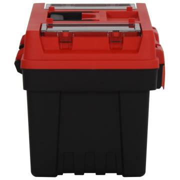 2 Piece Tool Box Set - Sturdy Black & Red Storage Solution