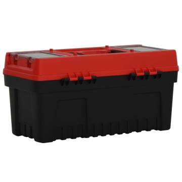 2 Piece Tool Box Set - Sturdy Black & Red Storage Solution