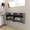 Wall Shoe Cabinets 2 pcs High Gloss Grey 80x18x60 cm Engineered Wood Colour high gloss grey Quantity in Package 2 Height 60 cm Width 80 cm 