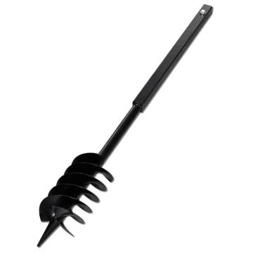 Ground Drill with Handle Auger Bit - 150mm Steel Black