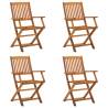 Folding Outdoor Chairs 4 pcs Solid Acacia Wood Colour brown Quantity in Package 4 Model with armrest Number of 1 