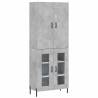 Stylish Highboard in Concrete Grey | 69.5x34x180 cm