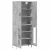 Stylish Highboard in Concrete Grey | 69.5x34x180 cm