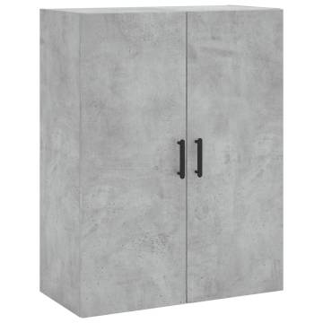 Stylish Highboard in Concrete Grey | 69.5x34x180 cm