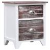 Nightstand Brown and White 38x28x45 cm Paulownia Wood Colour white and brown Quantity in Package 1 