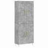 Stylish Highboard in Concrete Grey - 69.5x34x180 cm