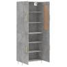 Stylish Highboard in Concrete Grey - 69.5x34x180 cm