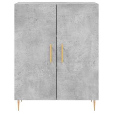 Stylish Highboard in Concrete Grey - 69.5x34x180 cm