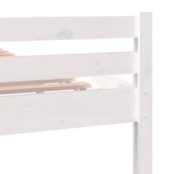 White Solid Wood King Size Bed Frame - 150x200 cm