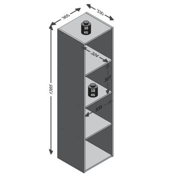 FMD Standing Shelf with 4 Compartments - Oak Tree | Hipomarket