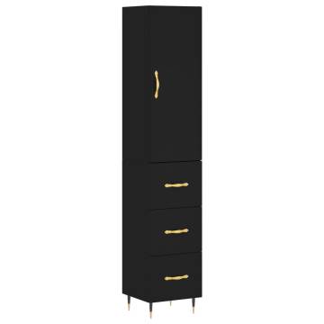 Stylish Highboard Black 34.5x34x180 cm | Hipomarket