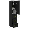 Stylish Highboard Black 34.5x34x180 cm | Hipomarket