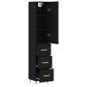 Stylish Highboard Black 34.5x34x180 cm | Hipomarket