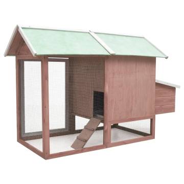 Chicken Cage Mocha 170x81x110 cm - Solid Pine & Fir Wood