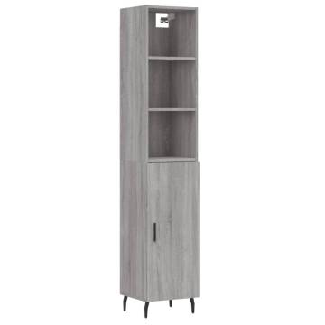 Stylish Highboard Grey Sonoma - 34.5x34x180 cm | Hipo Market