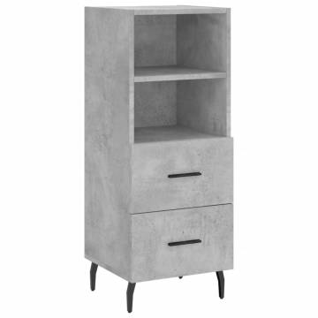 Elegant Highboard Concrete Grey - Durable Engineered Wood