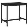 Garden Table Black - Solid Pine Wood 121x82.5 cm | Hipomarket