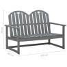 Garden Bench Grey 110 cm - Solid Acacia Wood