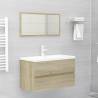 2 Piece Bathroom Furniture Set Sonoma Oak Engineered Wood Colour sonoma oak Number of 1 