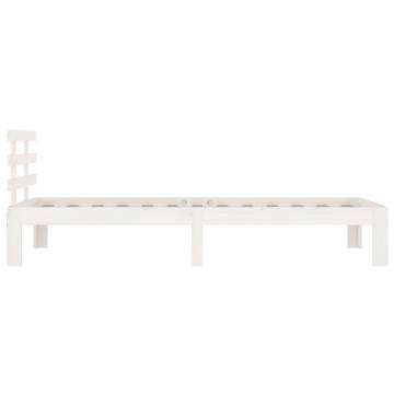 White Solid Wood Bed Frame 90x200 cm | Modern Bedroom Furniture