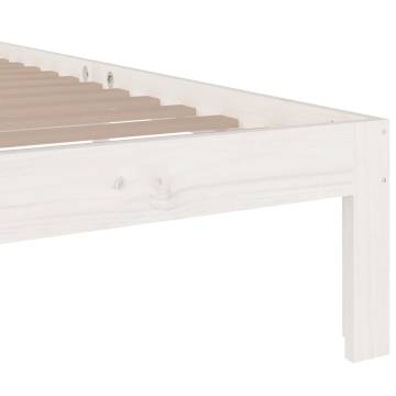 White Solid Wood Bed Frame 90x200 cm | Modern Bedroom Furniture