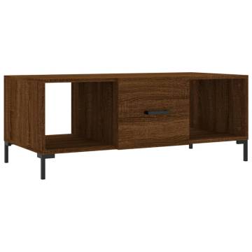 Elegant Brown Oak Coffee Table - 102x50x40 cm