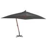 Cantilever Umbrella with Wooden Pole 400x300 cm Anthracite Colour anthracite Quantity in Package 1 