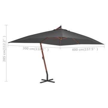 Cantilever Umbrella 400x300 cm Anthracite - Elegant Shade Solution