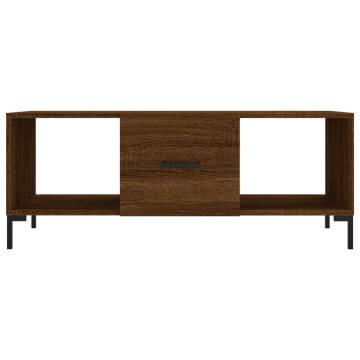 Elegant Brown Oak Coffee Table - 102x50x40 cm