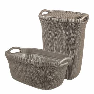 Curver Laundry Basket Knit 40L - Metallic Brown | HipoMarket