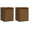 Honey Brown Wall Cabinets - 2 pcs Solid Pinewood | HipoMarket