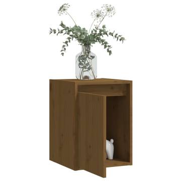 Honey Brown Wall Cabinets - 2 pcs Solid Pinewood | HipoMarket