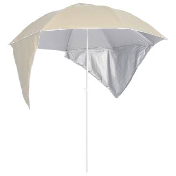 Beach Umbrella with Side Walls - 215 cm, Sand Color