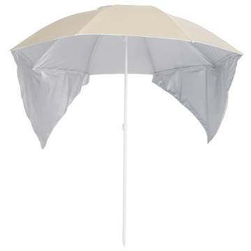 Beach Umbrella with Side Walls - 215 cm, Sand Color