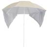 Beach Umbrella with Side Walls - 215 cm, Sand Color