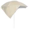 Beach Umbrella with Side Walls - 215 cm, Sand Color