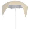 Beach Umbrella with Side Walls - 215 cm, Sand Color