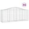 Arched Gabion Baskets | 6 pcs Galvanised Iron | 200x50x80/100 cm