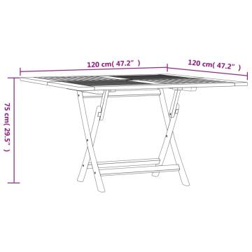 Folding Garden Table - Solid Teak 120x120 cm | Hipomarket