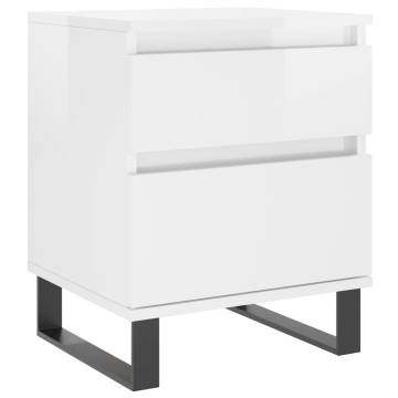 High Gloss White Bedside Cabinet - Stylish Storage Solution