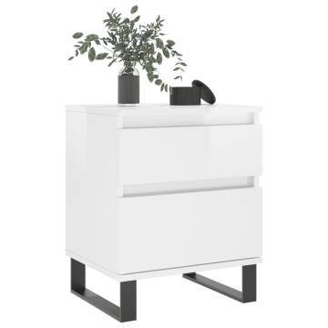 High Gloss White Bedside Cabinet - Stylish Storage Solution