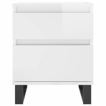 High Gloss White Bedside Cabinet - Stylish Storage Solution