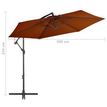 Cantilever Umbrella with Aluminium Pole Terracotta 300 cm