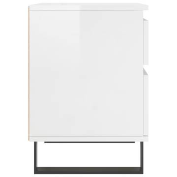 High Gloss White Bedside Cabinet - Stylish Storage Solution