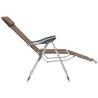 Folding Camping Chairs with Footrests - 2 pcs Brown Textilene